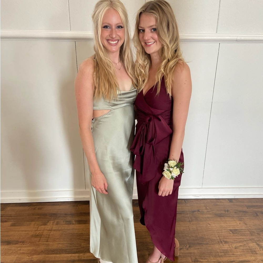 Maroon/Red Long Bridesmaids Dress